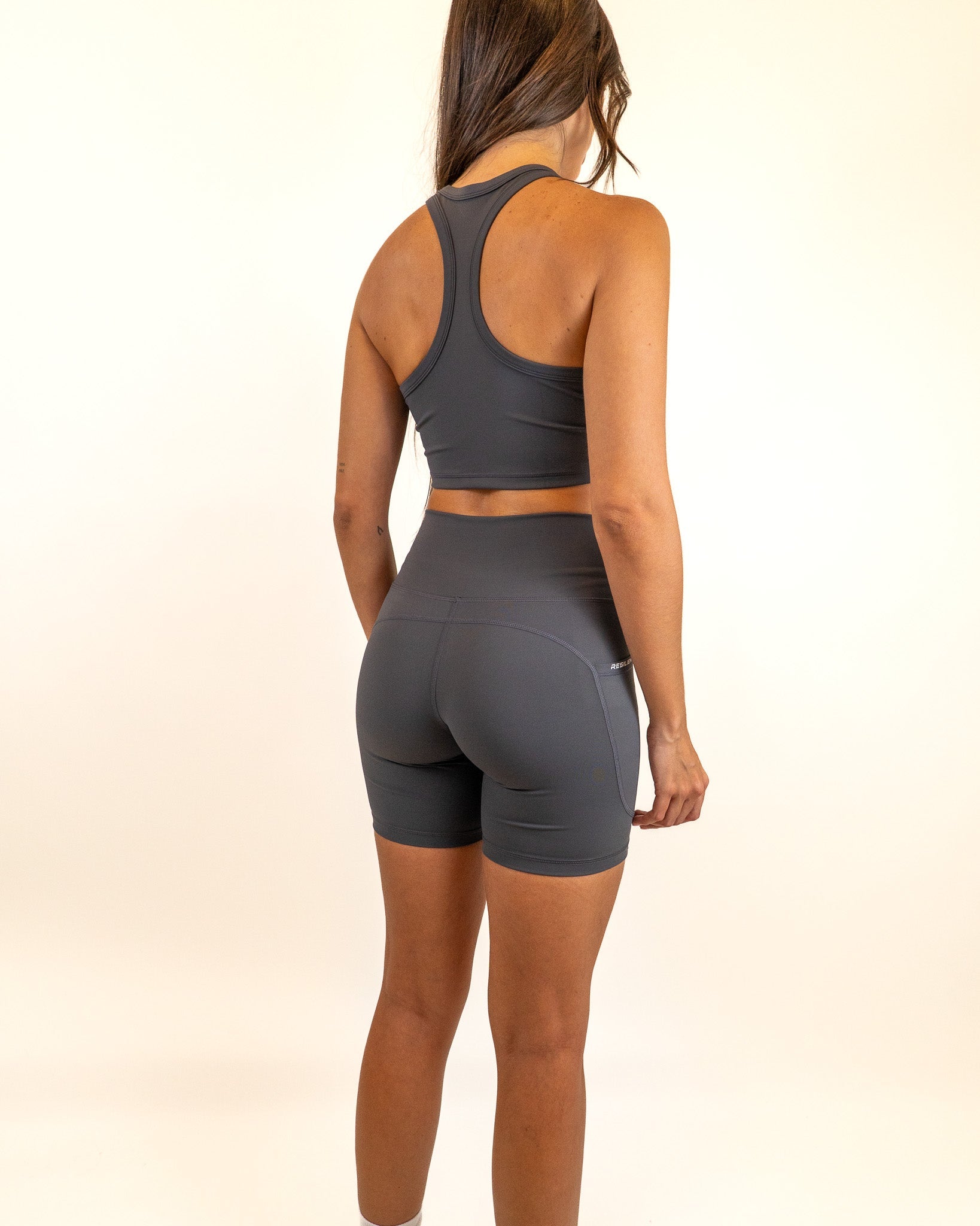 Define Biker Short with Pockets - Dark Gray - - Resilient Active