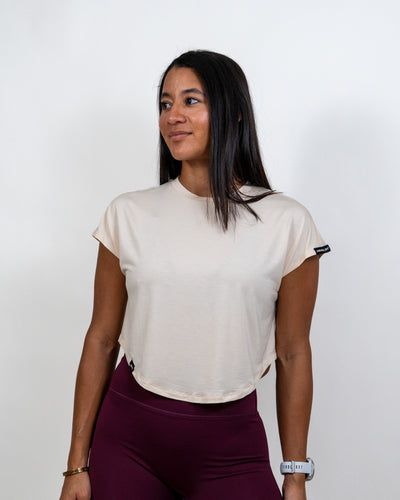 Relax Crop Tee- Coconut Sand