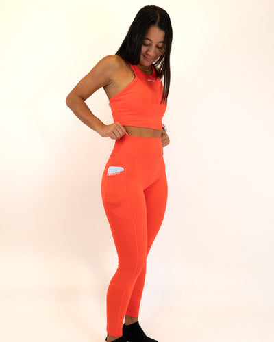 Functional Evolve Pocket Legging- Hot Coral