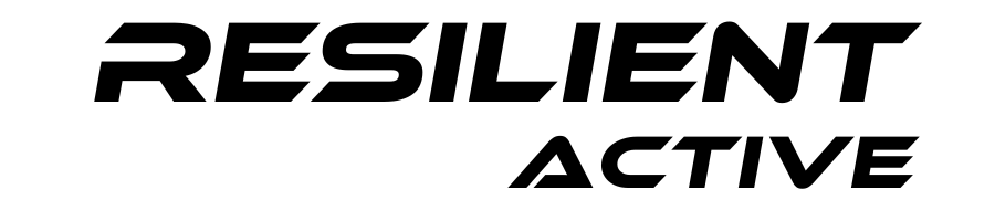 Black 'RESILIENT ACTIVE' logo on a white background