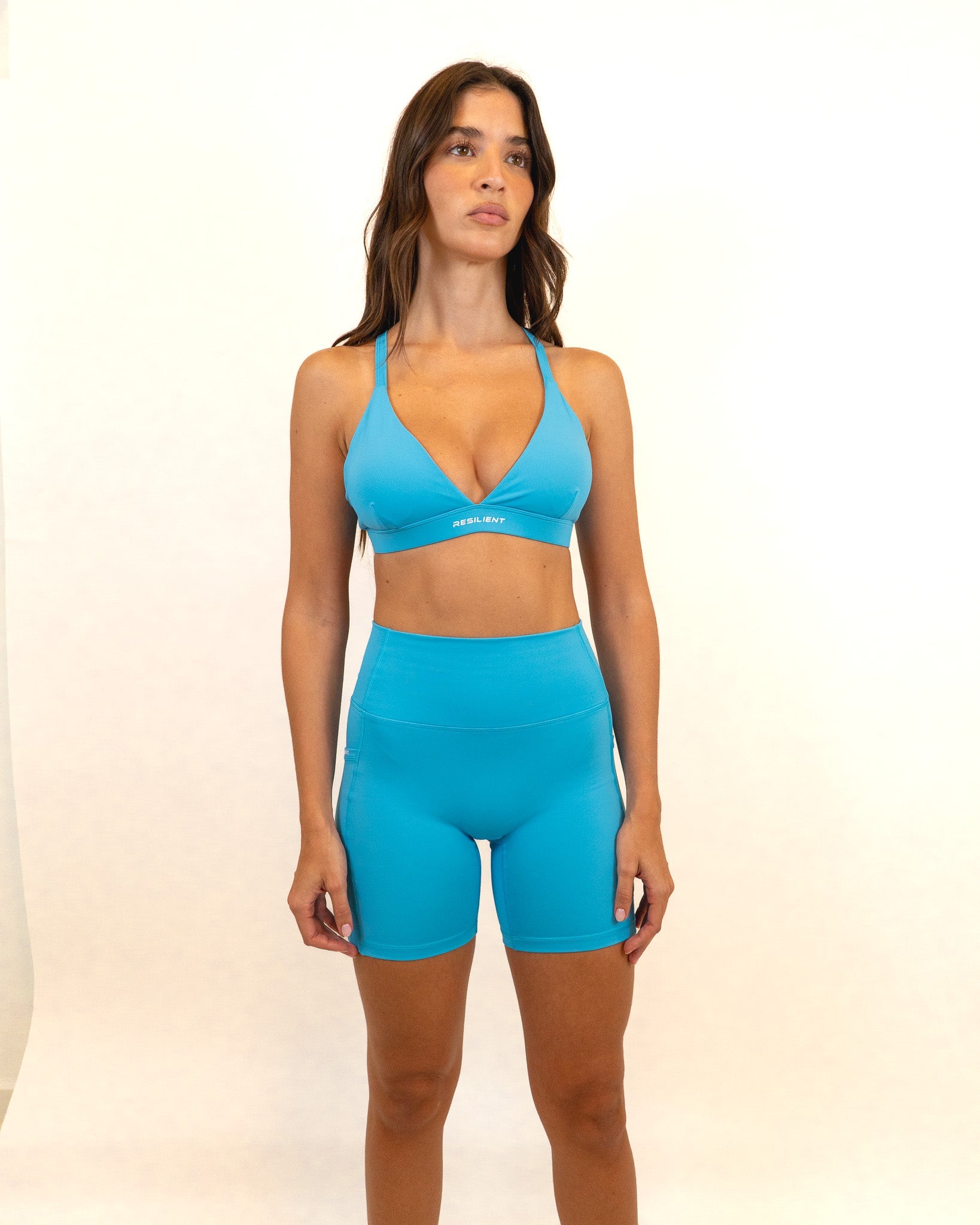 Define Biker Short with Pockets - Baby Blue -  - Resilient Active