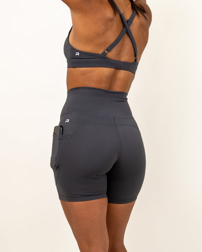 Define Biker Short with Pockets - Dark Gray -  - Resilient Active