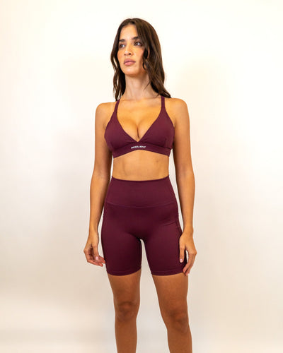 Define Biker Short with Pockets - Wine -  - Resilient Active