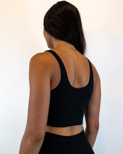 Functional Crop Tank Bra - Black - Resilient Active