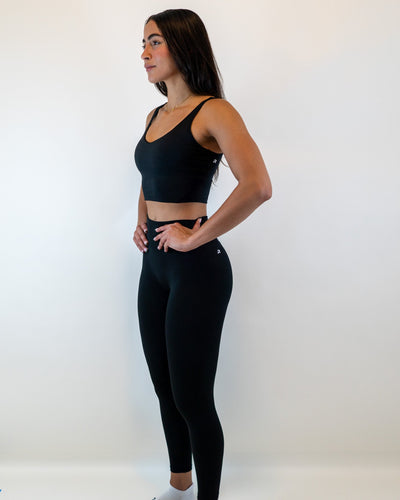 Functional Crop Tank Bra - Black - Resilient Active