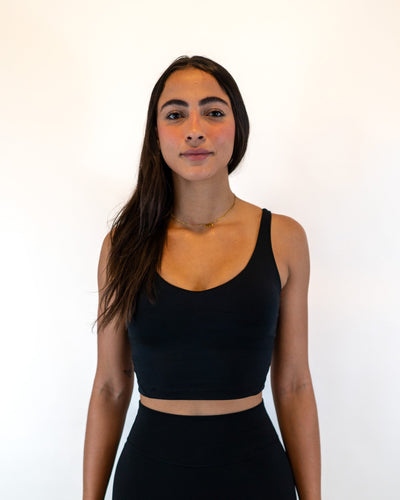Functional Crop Tank Bra - Black - Resilient Active