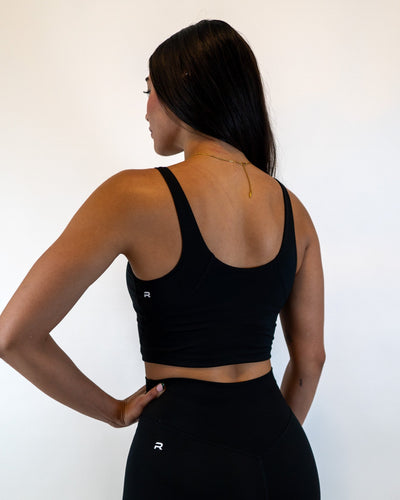 Functional Crop Tank Bra - Black - Resilient Active