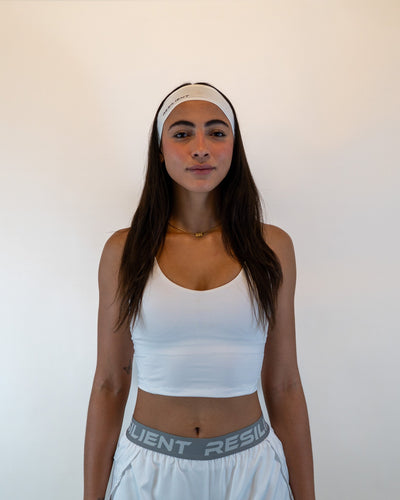 Functional Crop Tank Bra - White - Resilient Active
