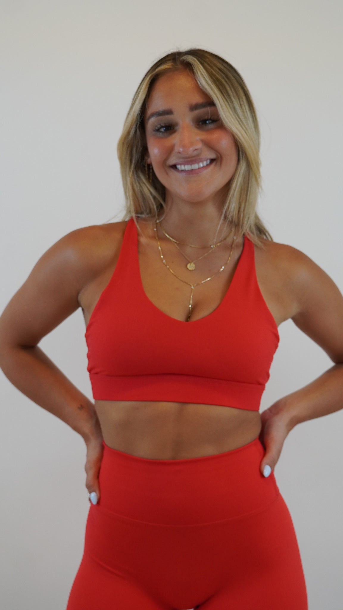 Functional Diamond Sport Bra - Bright Red - Resilient Active