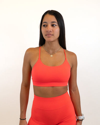 Functional Edge Bra- Hot Coral -  - Resilient Active
