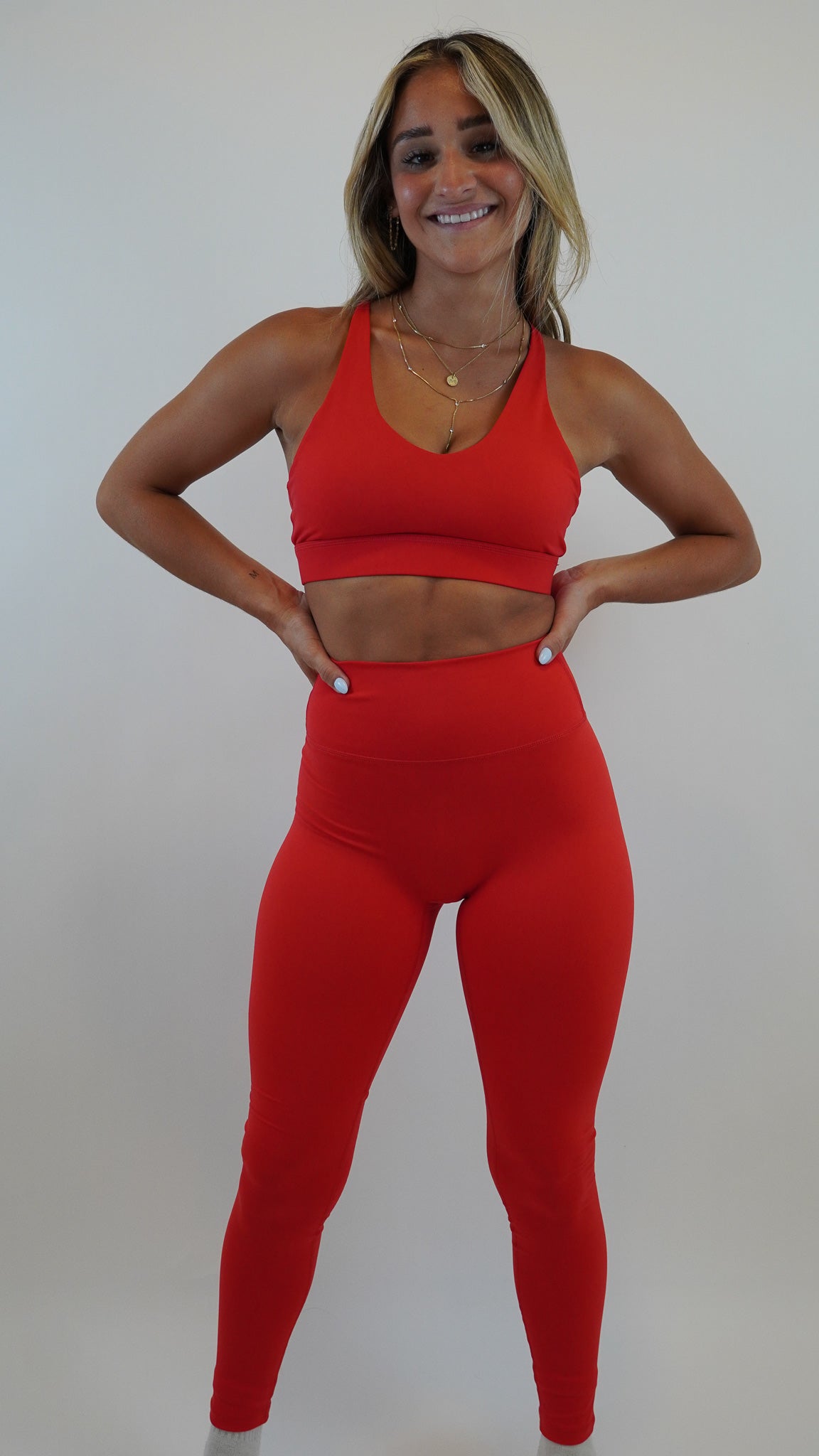 Functional Performance Legging - Bright Red - Resilient Active