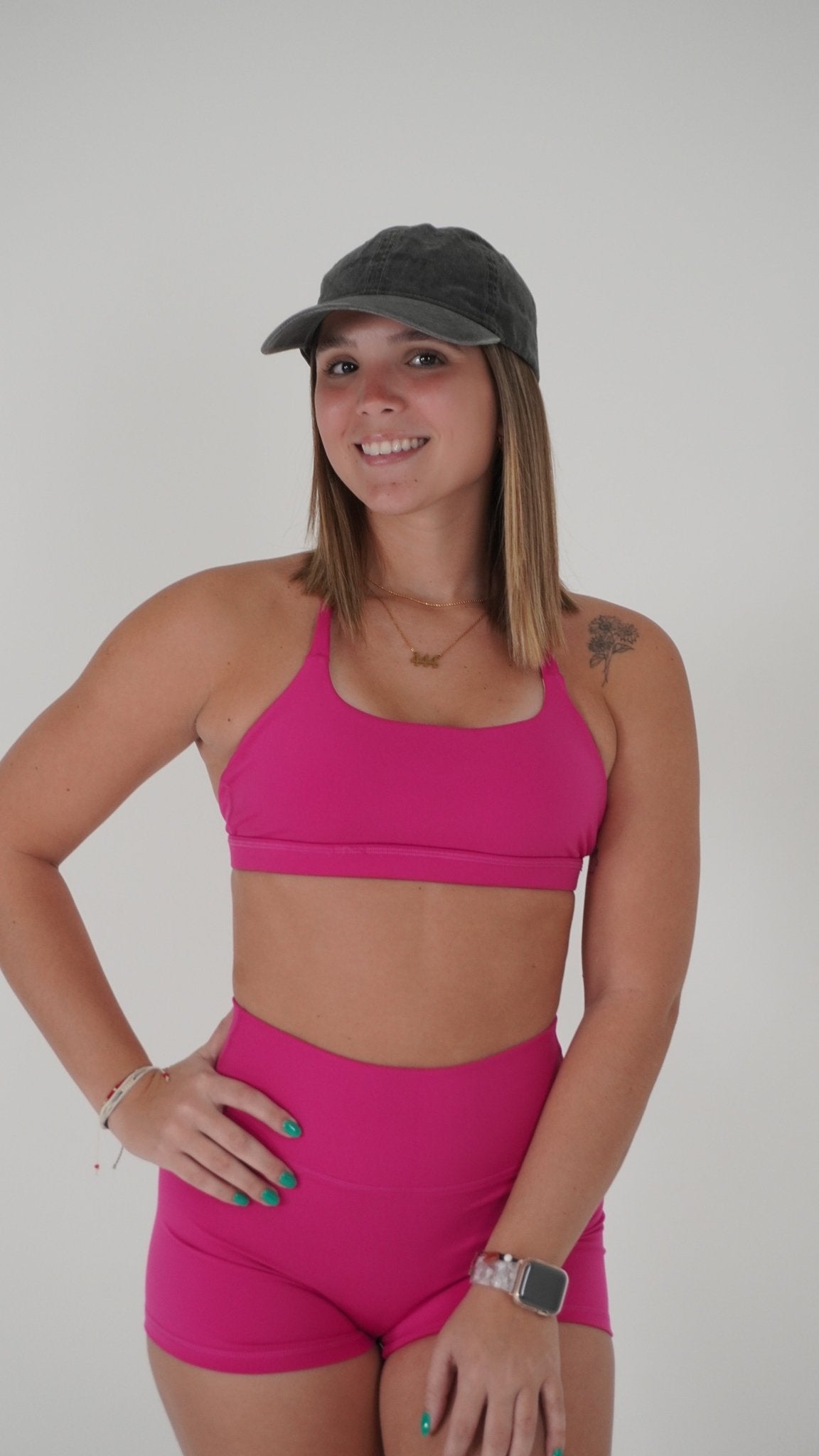 Functional Strappy Sports Bra - Hot Pink - Resilient Active