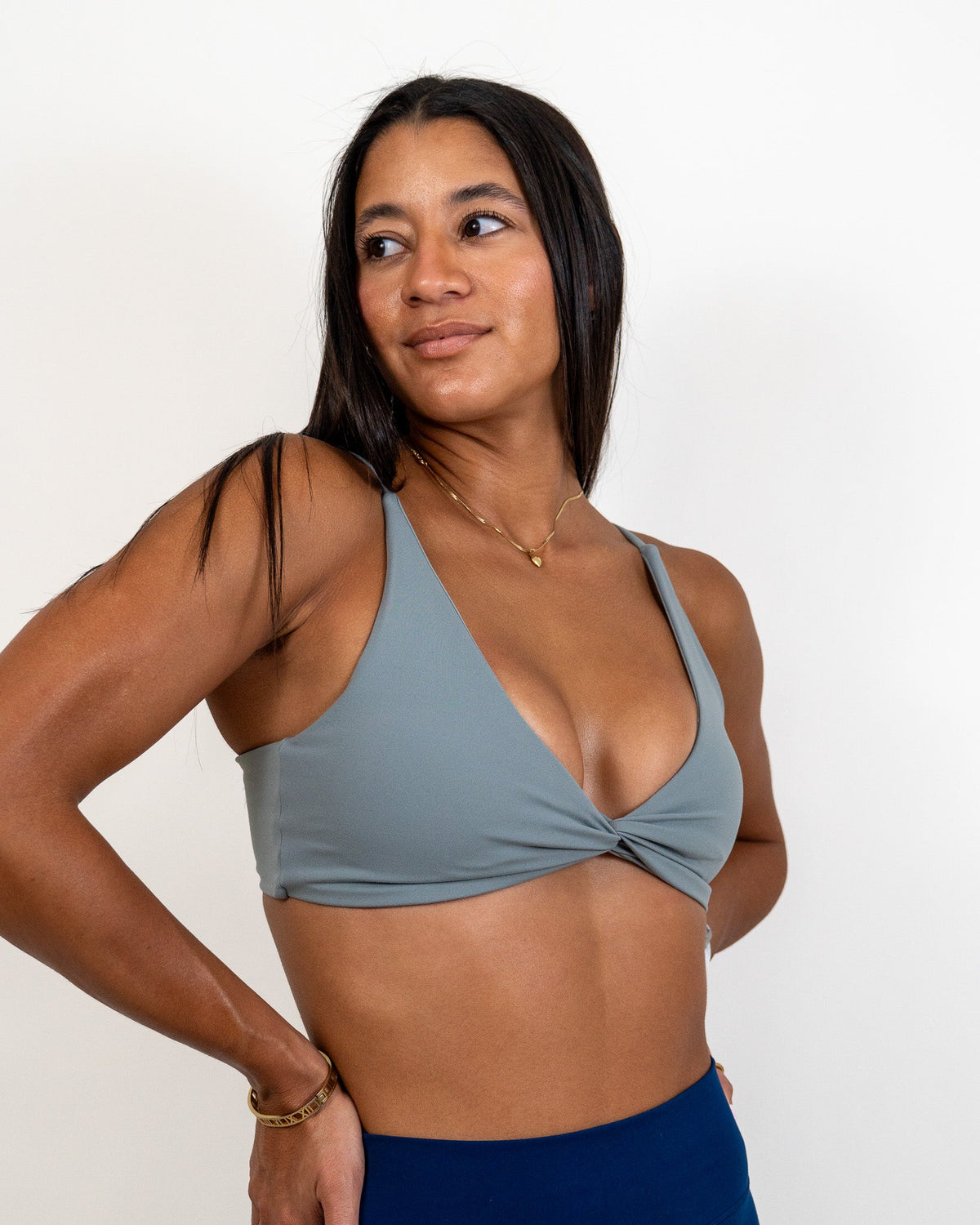 Functional Symmetry Sports Bra- Mint Gray -  - Resilient Active