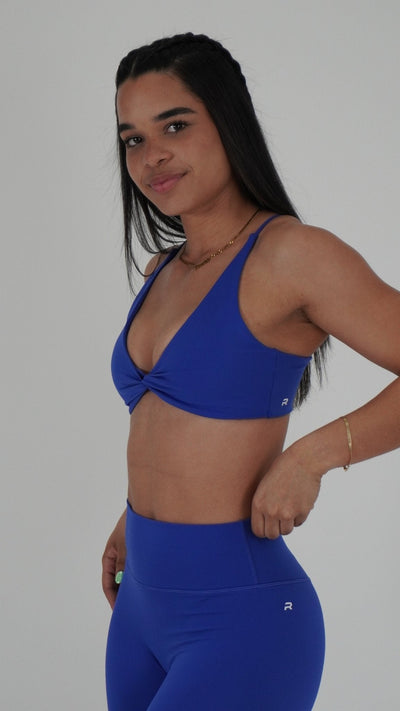 Functional Symmetry Sports Bra - Ocean Blue - Resilient Active