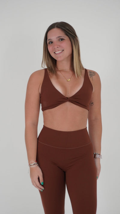 Functional Symmetry Sports Bra - Walnut Brown - Resilient Active