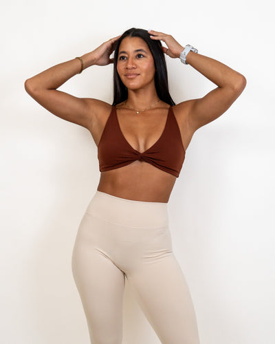 Functional Symmetry Sports Bra- Walnut Brown -  - Resilient Active