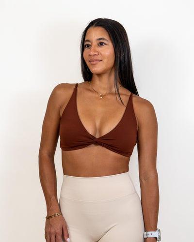 Functional Symmetry Sports Bra- Walnut Brown -  - Resilient Active