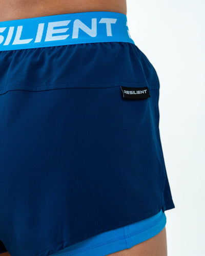 Iconic Velo Short- Navy/ Pacific -  - Resilient Active