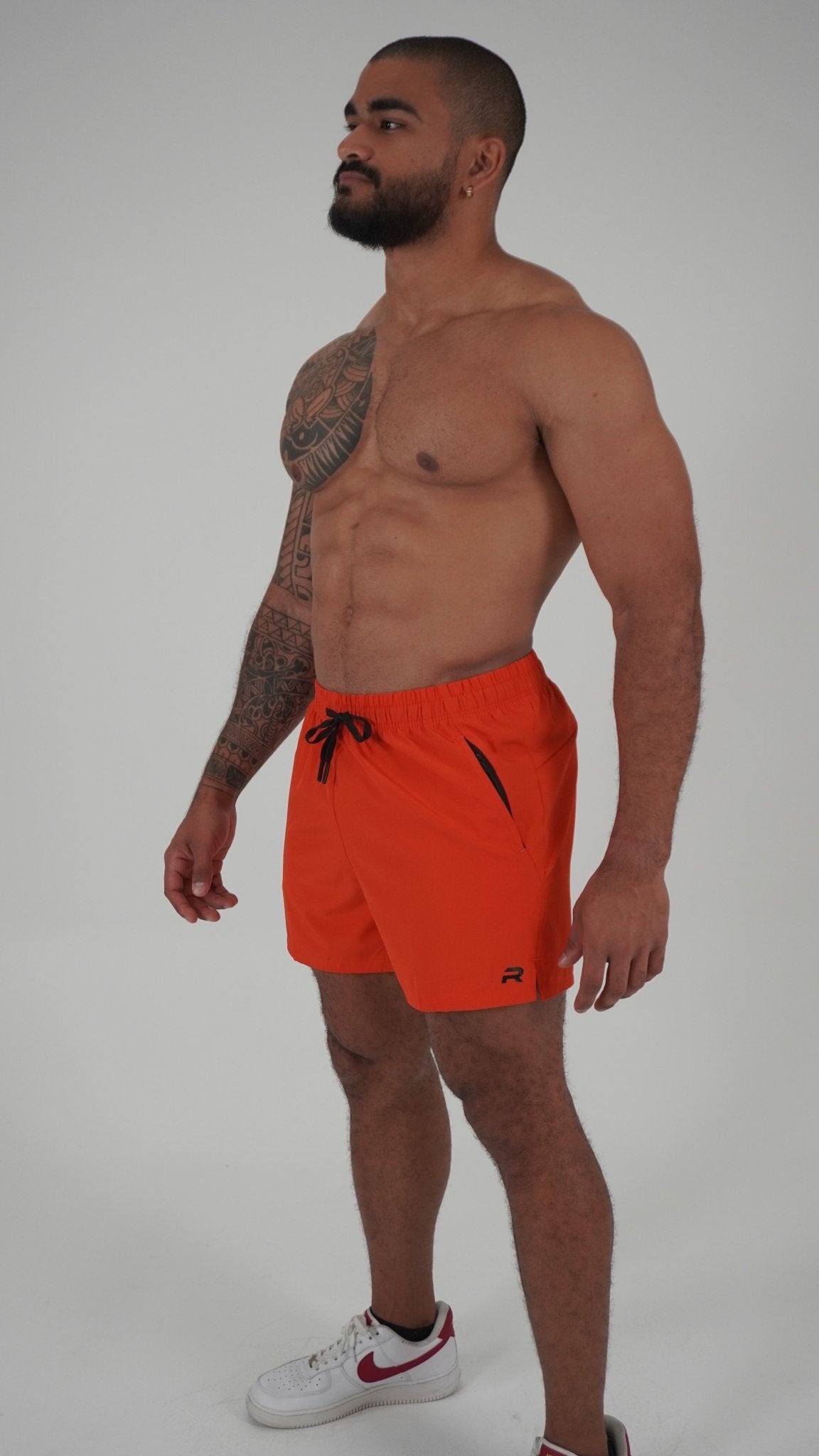 Mid Thigh Shorts 1.0 - Fire Orange - Resilient Active