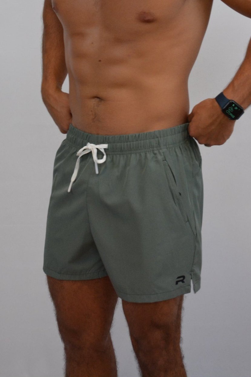 Mid Thigh Shorts 1.0 - Mint Gray - Resilient Active