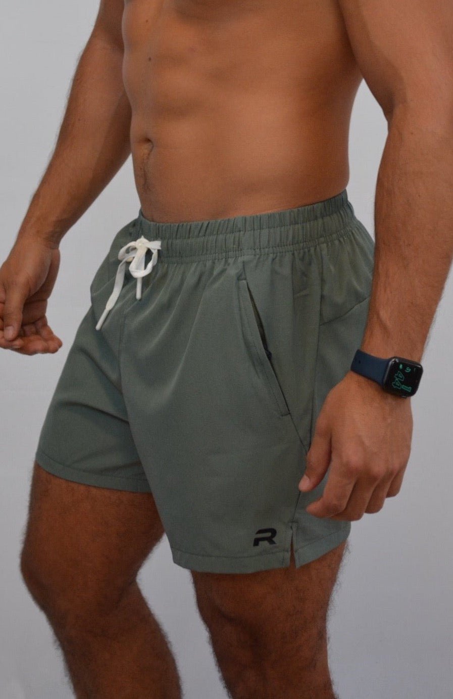 Mid Thigh Shorts 1.0 - Mint Gray - Resilient Active