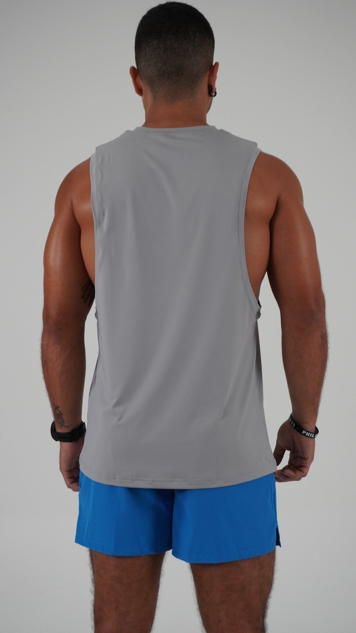 Perform Cutout Tank Top - Gray - Resilient Active