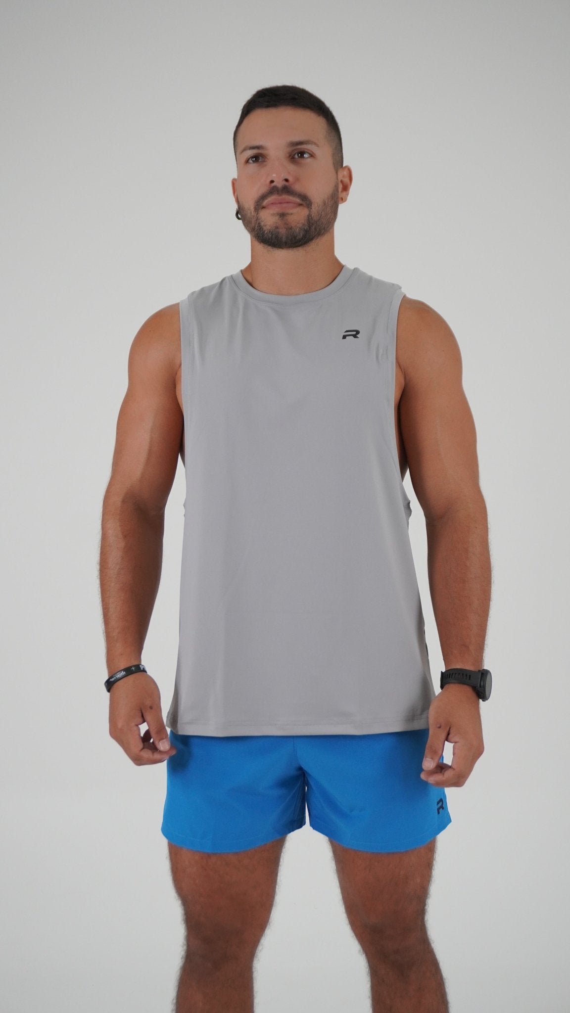 Perform Cutout Tank Top - Gray - Resilient Active