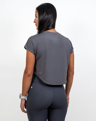 Relax Crop Tee- Charcoal Gray -  - Resilient Active