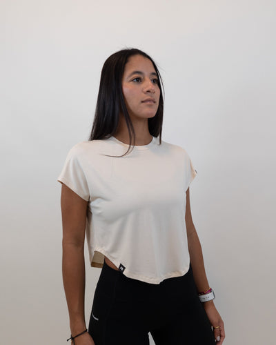 Relax Crop Tee - Coconut Sand - Resilient Active