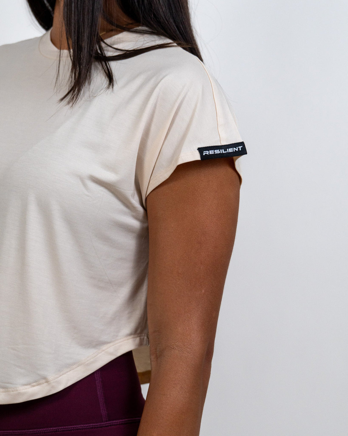 Relax Crop Tee- Coconut Sand -  - Resilient Active
