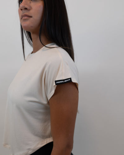 Relax Crop Tee - Coconut Sand - Resilient Active