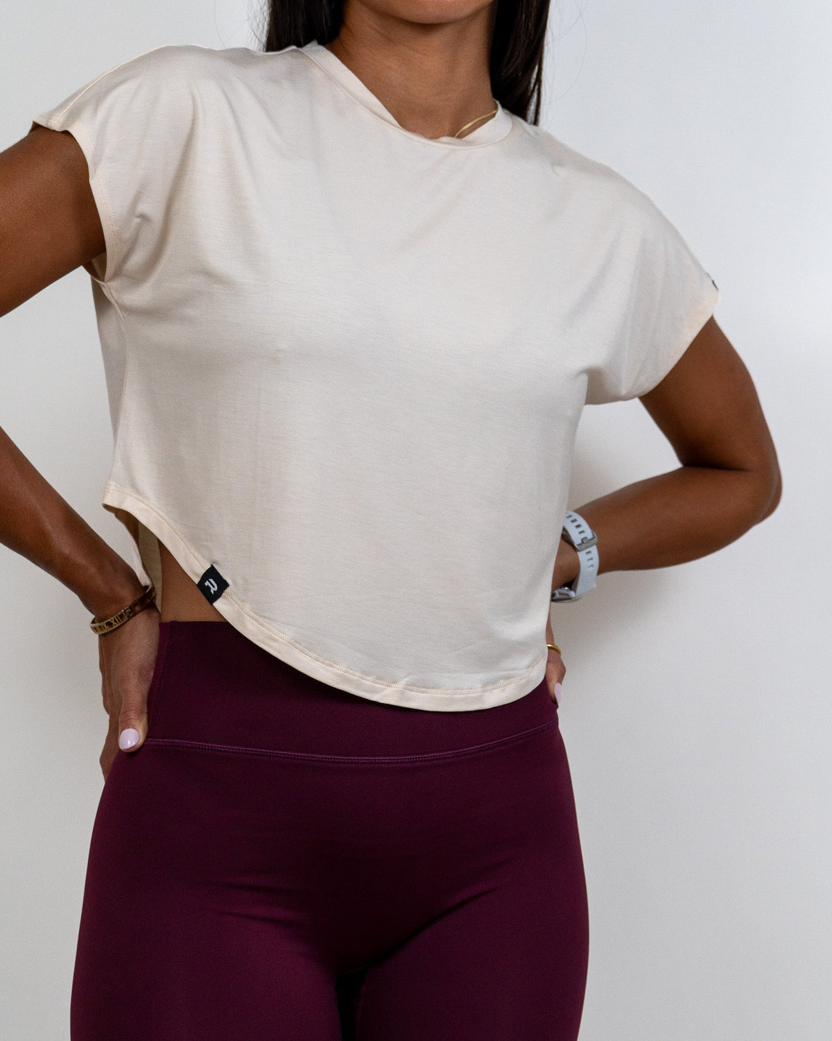 Relax Crop Tee- Coconut Sand -  - Resilient Active