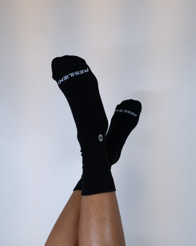 Resilient Crew Sock - Black (Women) - Resilient Active
