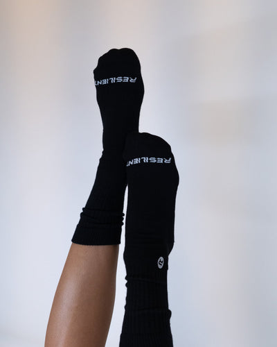 Resilient Crew Sock - Black (Women) - Resilient Active