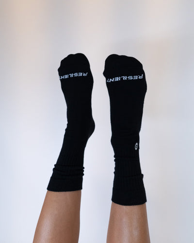 Resilient Crew Sock - Black (Women) - Resilient Active