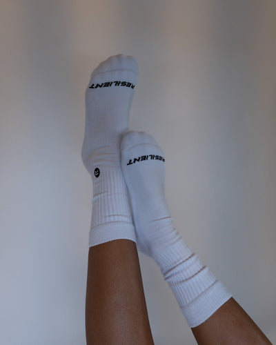 Resilient Crew Sock - White (Women) - Resilient Active