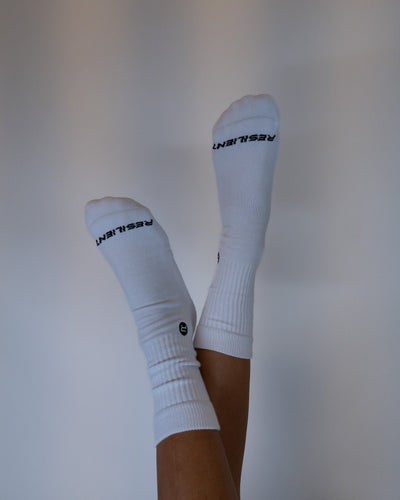Resilient Crew Sock - White (Women) - Resilient Active