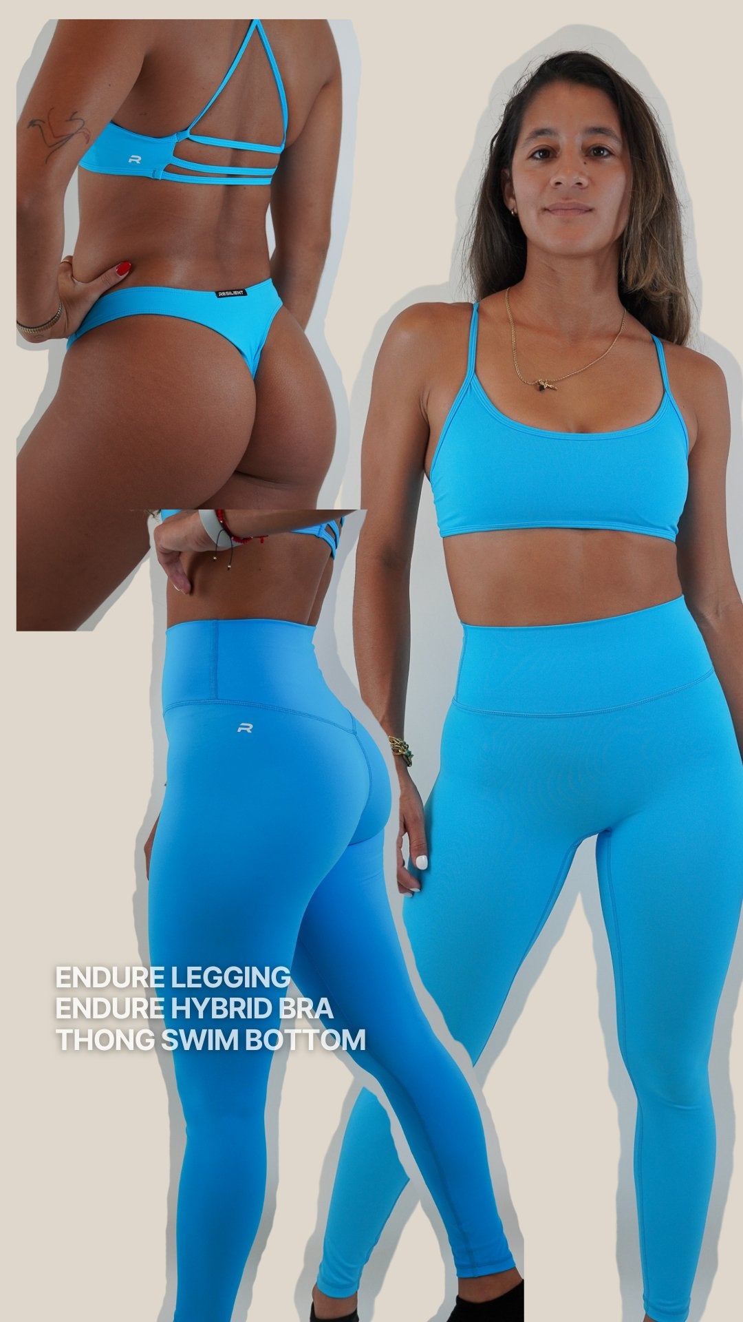 Swimming Blue Full set Thong Bundle - Resilient Active